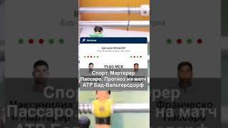 Спорт. Мартерер — Пассаро. Прогноз на матч ATP Бад-Вальтерсдорф