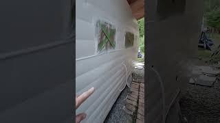 painting a vintage trailer