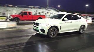 BMW X6 M vs Diesel F250 | Drag Racing 1/4 mile