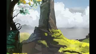 Digital landscape painting in Krita | Speed Paint. #landscape #painting