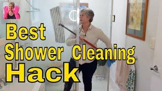 You Need To Know This.... Clean Shower with Flat Mop & Castile Soap - No Kneeling #clean #cleaning