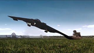 Animation vs Real Life - B-2 Crash #planecrash