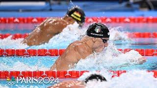 Martinenghi wins gold in 100m breaststroke; Fink, Peaty share silver | Paris Olympics | NBC Sports