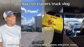 vlog | last days on truck, didn’t let me test out, annoyed w. trainer, over truck stop food | Werner