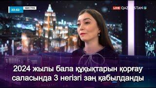 2024 жылы бала құқықтарын қорғау саласында 3 негізгі заң қабылданды