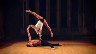Passionate acro balance acrobatic duet