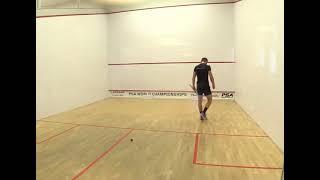 SQUASH. George Parker is mad at his racquet even after a win
