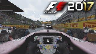 F1 2017 GAMEPLAY: Safety Car in a Wet Race!