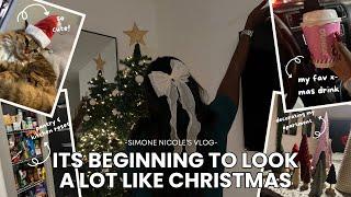 GETTING INTO THE CHRISTMAS SPIRIT: decorating, reorganizing my kitchen, and more | Vlogmas Day 6