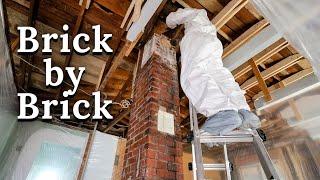 Removing an old chimney, brick by brick  // 1930's Farmhouse Renovation Ep 51
