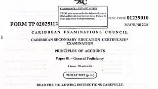 POA 2025 May/June Paper 1 Answers | CSEC