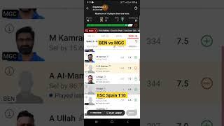 BEN vs MGC Dream11 Prediction | ECS Spain T10 | Dream11 Team of Today Match | #dream11 #dream11team