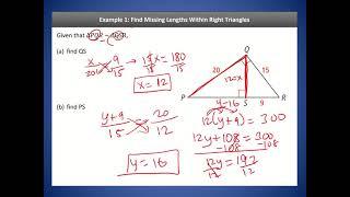 Geometry Lesson 7.4: Similarity in Right Triangles