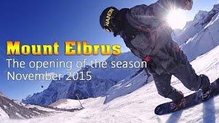 Opening snowboard season on mount Elbrus