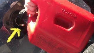 filling a “modern car” with a GAS CAN… (harder than you think??) running out of gas￼