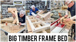 Building a big floating timber frame bed