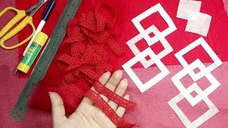 cutwork ghera design cutting and stitching/How to make Daman design/Daman hand work design