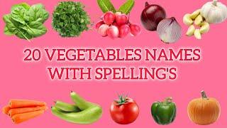 20 Vegetable Names with Spelling's in English