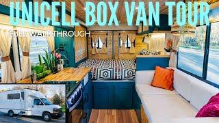 ASTONISHING Unicell Box Van Conversion Tour | Tile Bathroom, Heated Floors, HUGE Solar Capacity!