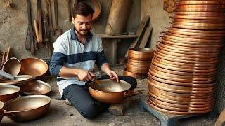 Making a Handmade copper pan : coppersmithing 