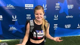 Allie Ostrander after 9:21 pb in 2024 Olympic Trials steeple final