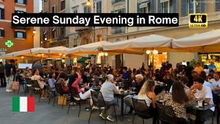 Serene Sunday Evening Stroll in Rome: 4K Walking Tour of the Eternal City 