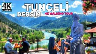 THE MOST CURIOUS CITY IN TURKEY- TUNCELI  CITY, MUNZUR SPRINGS, AMAZING 4K WALKING WITH CAPTION