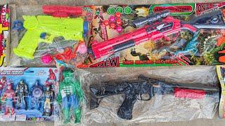 Unboxing mainan tembak tembakan sniper ball bullet, blaster gun, karakter hulk, iron man, spiderman.