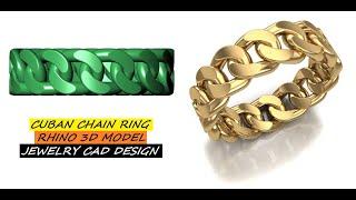 Cuban Chain Ring Design Tutorial // Jewelry CAD Design // 3D Model // Rhino & Matrix