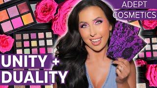 NEW Adept Cosmetics Unity Collection! Unity & Duality Palettes 2 Looks, Live Swatches, & Comparisons