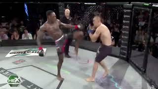 Israel Adesanya Ko Stuart Dare via question mark kick | 4K