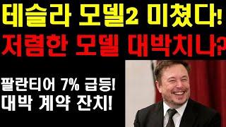 테슬라 모델2 미쳤다! 이렇게 나오면 대박친다! 테슬라의 전략: 로보택시와 모델2 협공전략! 팔란티어 7% 급등한 이유! 대박 계약들이 기다린다! 엔비디아 질주본능 갑자기 나올까?