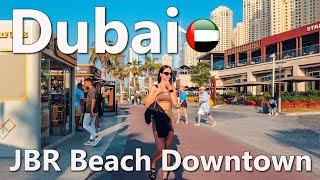 Dubai JBR Beach Downtown Beautiful Day Walking Tour 4K