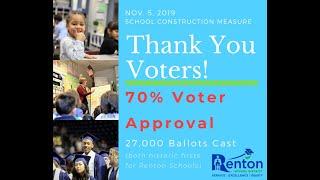 Thank You Renton School District Voters in Nov. 5, 2019 election