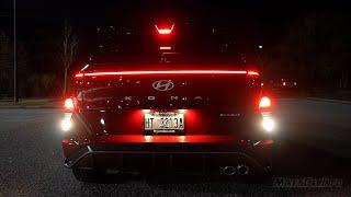 AT NIGHT: 2024 Hyundai KONA N Line -- Interior, Exterior Lights & Night Drive