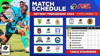  Betway Premiership Fixtures Today: Matchweek 12  - Betway Premiership Match Schedule 2024/25