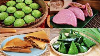 4大传统糕点食谱【红桃糕，椰丝龟糕，曼煎糕，三角椰絲糕】 │4 Traditional Kuih Recipe