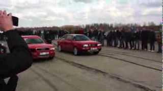 Audi Coupe 2.2T quattro vs Audi Coupe 2.2T quattro (445ps) (Drag Race 14.04.2012, Jēkabpils)