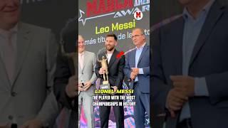 #Messi receiving the stunning award from MARCA as the most decorated player in #soccer history 