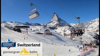 Gornergrat bahn Die Matterhornbahn | Zugfahrt Zermatt Schweiz | Skiparadies 4K 60fps