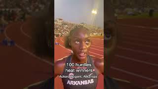 Reactions from the women's 100m hurdle Heat winners 