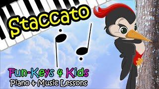 Staccato |Dotty Notes |piano |music| Fun-Keys |Online Music Lessons |Woodpecker