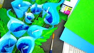 How to make blue calla lily cardboard frame | glorious creating creative