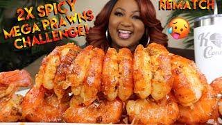 10 2x SPICY MEGA PRAWNS CHALLENGE IN 10 MINS *REMATCH* SEAFOOD BOIL MUKBANG 먹방 | QUEEN BEAST