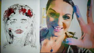 Monotype Portrait | Studiotime #2- Ich experimentiere mit dem Gosthprint | Suses Art