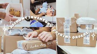 studio vlog| recount inventory and packing orders