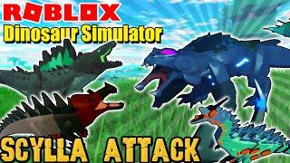 Roblox Dinosaur Simulator - Scylla Attack! Battle At Mid Lake!