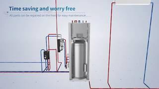 Gree VERSATI III ALL-IN-ONE air to water heat pump, split type, integrated DHW tank, R32, Wifi