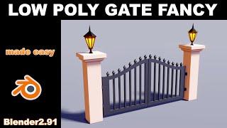 low poly gate fancy modeling in blender 2.91