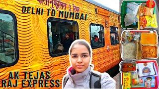 Nizamuddin Delhi to Mumbai Central in August Kranti Tejas Rajdhani Exp IRCTC 12954 Food Travel Vlog